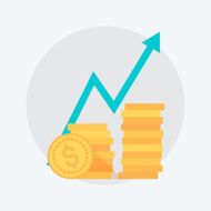 Business Growth flat style colorful vector icon N2