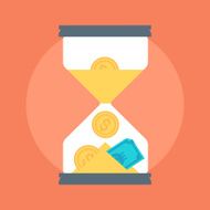 Hourglass flat style colorful vector icon N2