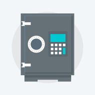 Deposit Protection Safe Box flat style colorful vector icon
