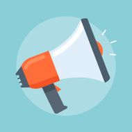 Megaphone Flat style colorful vector icon