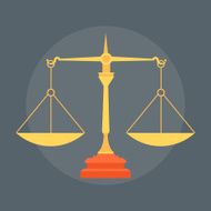 Law Flat style colorful vector icon