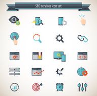 SEO services icon set N4