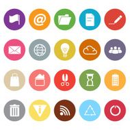 Web and internet flat icons on white background
