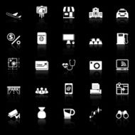 Application icons with reflect on black background N2