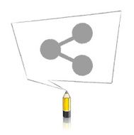 Lead Yellow Pencil Drawing Share Icon Skewed Rectangular Speech Balloon N2