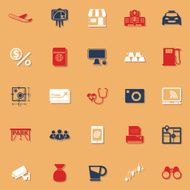 Application classic color icons with shadow