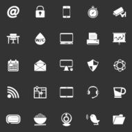 Internet cafe icons on gray background