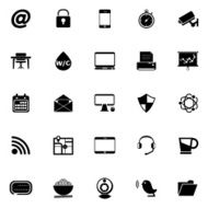 Internet cafe icons on white background