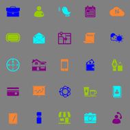 Mobile fluorescent color icons