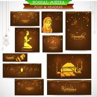 Social media header or banner for Ramadan Kareem celebration
