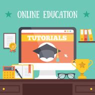 Online education concept Creative vector illustration N2
