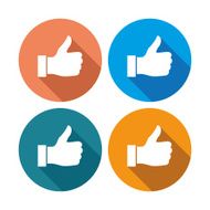Thumb up flat icons