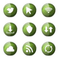 Web Internet Social Green Vector Button Icon Design Set N5