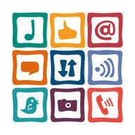 Media icons in blocks