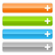 Plus sign glossy icon orange green blue button