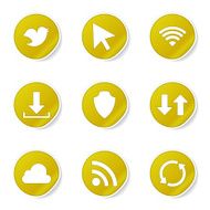 Web Internet Social Yellow Vector Button Icon Design Set N5