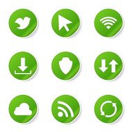Web Internet Social Green Vector Button Icon Design Set N6