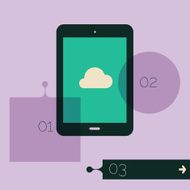 Flat design Tablet PC cloud computing concept