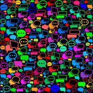 Communication &amp; Chat Bubbles on Seamless Background