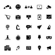 Media marketing icons on white background