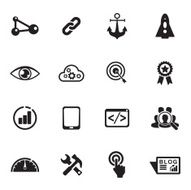 Internet marketing Icons set01 Blach series - Chill