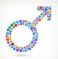 Masculine Sign with Social Networking &amp; Internet Color Buttons