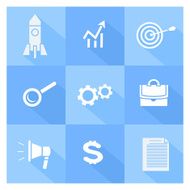 Business SEO and social media marketing icons