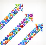 Arrows on Social Networking &amp; Internet Color Buttons