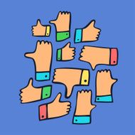 Like and dislike icon set