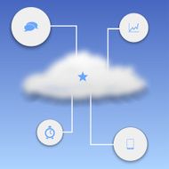 Realistic cloud with elements of infographics N2