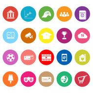 General online flat icons on white background