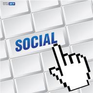 Social symbol on keyboard vector
