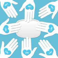 Signs with admiration - concept for social media networking