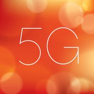 5G word on blur background