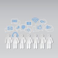 People social network and relationships vector background