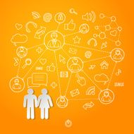Global cyberspace social network concept vector