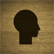 Man silhouette profile picture Flat modern web button and space N2
