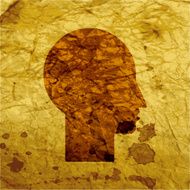 Man silhouette profile picture Flat modern web button and space N5