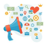 Marketing &amp; Advertising - Loudspeaker Concept Vector Illustration N2