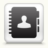 Square Button with Contact Book interface icon