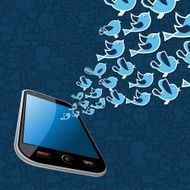 Social media mobile birds explotion