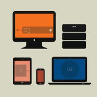 Flat design devices icons