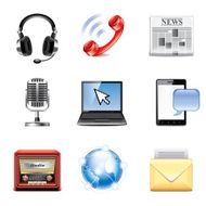 Media and communication icons vector set