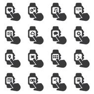 Smartwatch Function Silhouette icons