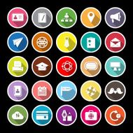 Contact connection flat icons with long shadow