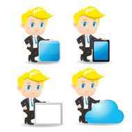 cartoon Business man show something