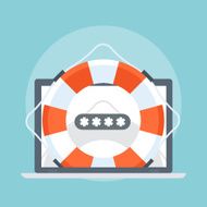Security Service Life Buoy flat style colorful vector icon N2