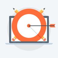 Target Success Flat style colorful vector icon N2