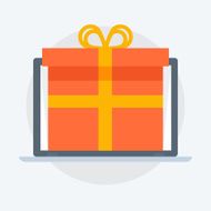 Gift Box flat style colorful vector icon N2