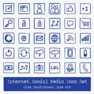 Internet Social Media - Icon Set Hand Drawn N2